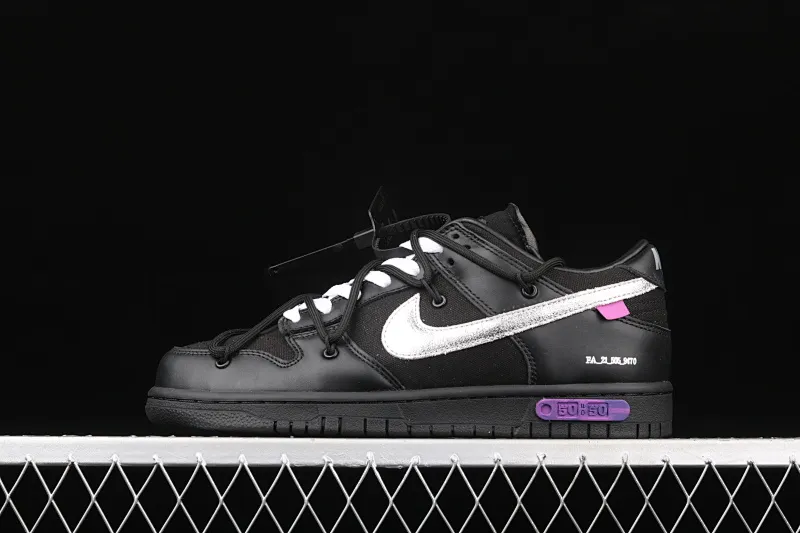 All Categories Nk SB Dunk Series Nk SB Dunk Low Low-top Sneakers Pure Original Version OF x Nk Dunk Low “04 of 50” OW All Black Casual Sports Skateboard Shoes DM1602-001